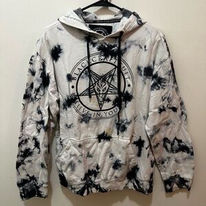 Blackcraft Cult black & white tie dye hoodie